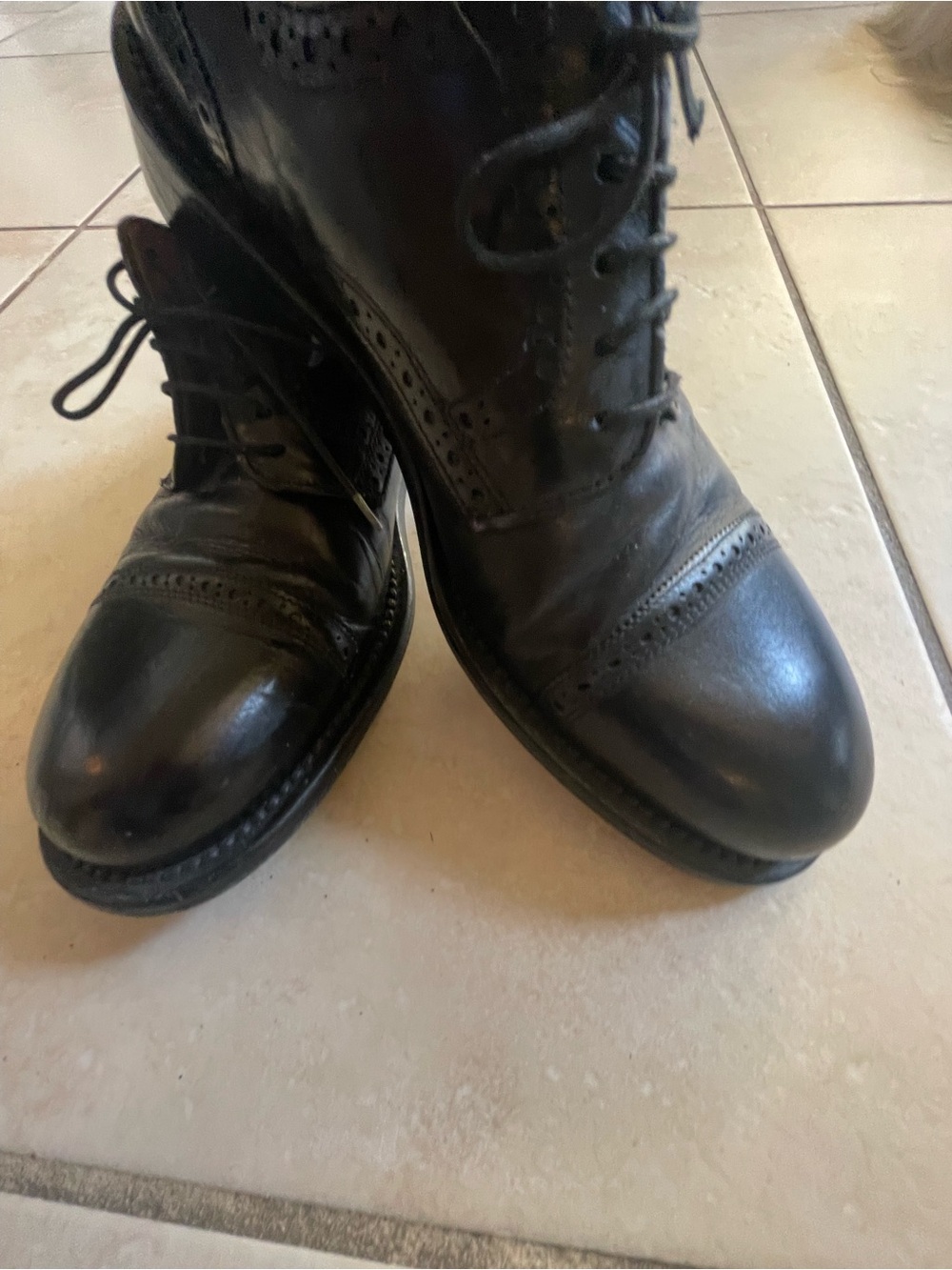Hugo Boss Black Leather Lace-Up Brogue Boots